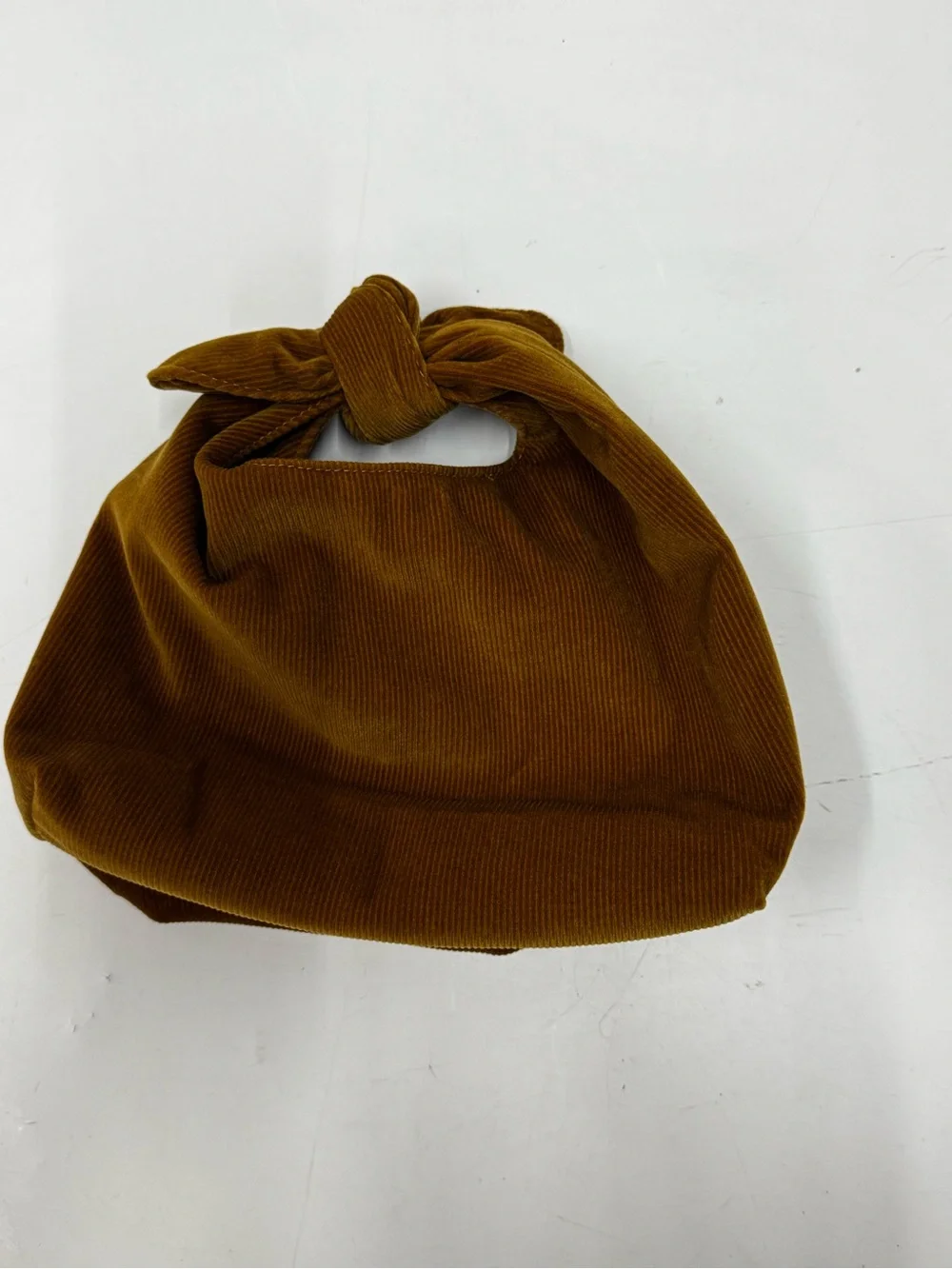 Merit Knot-Handle Corduroy Mini Bag in Brown